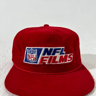 Vintage NFL FILMS Red Corduroy Zipback Hat