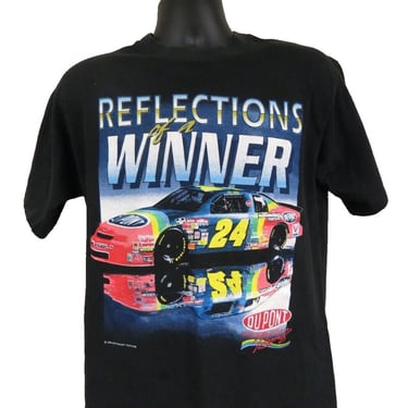 Vintage Jeff Gordon Reflections Winner NASCAR T-Shirt Dupont Single Stitch Large 