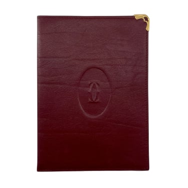 Cartier 1970's Burgundy Leather Passport Holder, New In Box