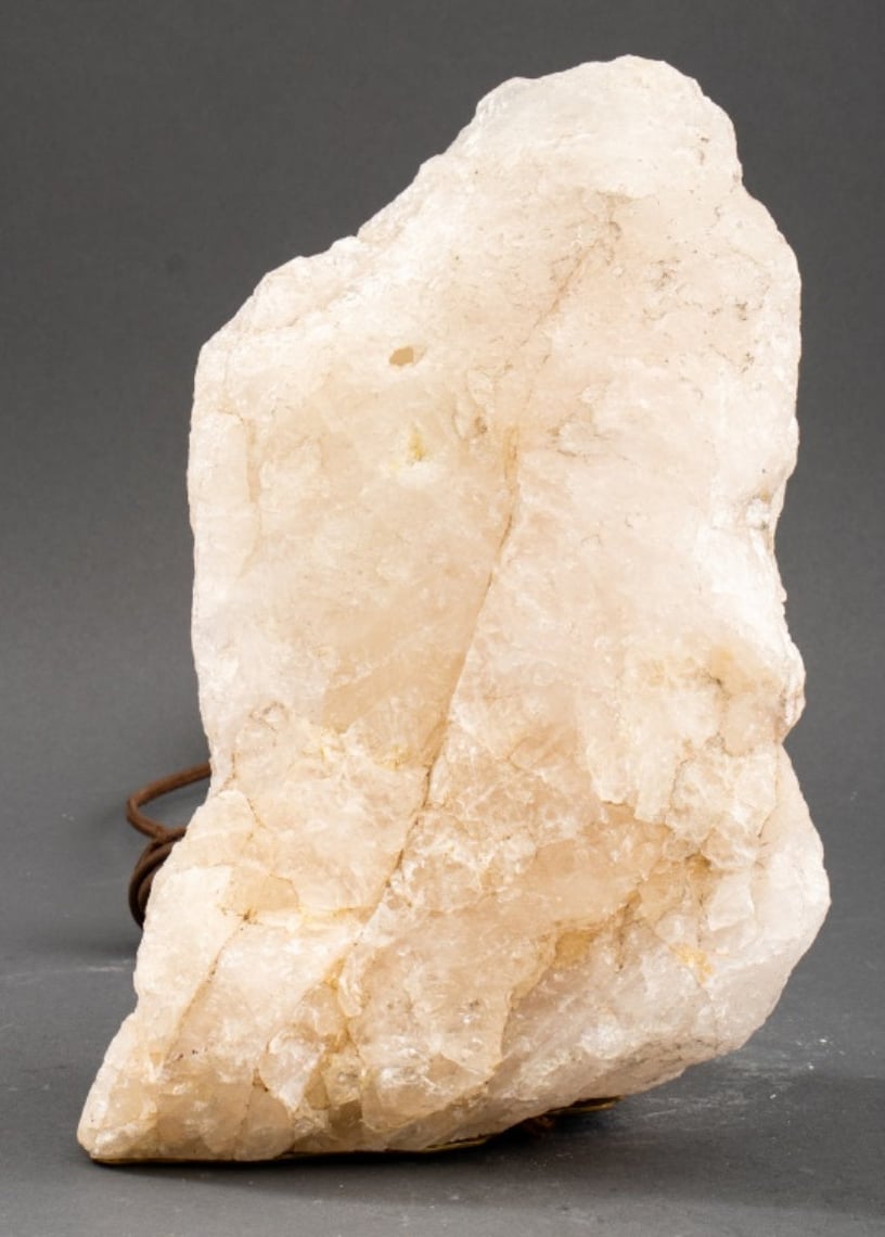 White Quartzite Mineral Specimen Mounted as a Lamp | Showplace Antique ...