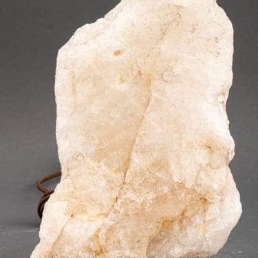 White Quartzite Mineral Specimen Mounted as a Lamp