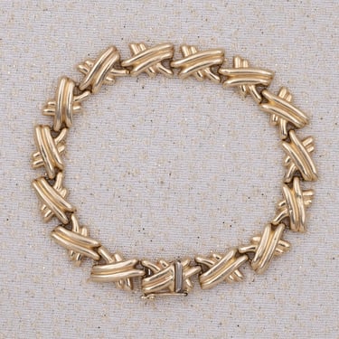 Gold Cross-Hatch Bracelet c1980