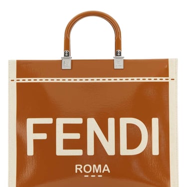 Fendi Women Two-Tone Canvas Medium Sunshine Shopping Bag