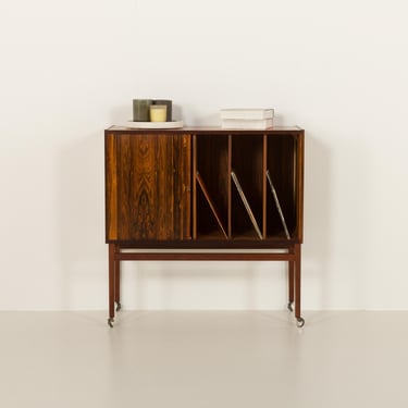 Mid-century rosewood vinyl records cabinet 