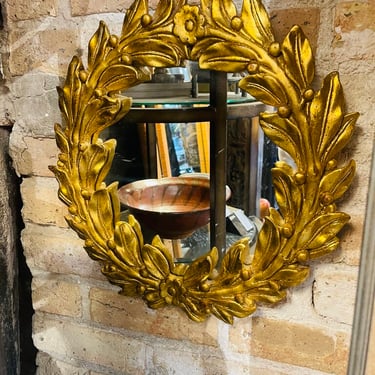 Chelsea House Route Laurel Leaf Gold Mirror 15 diameter