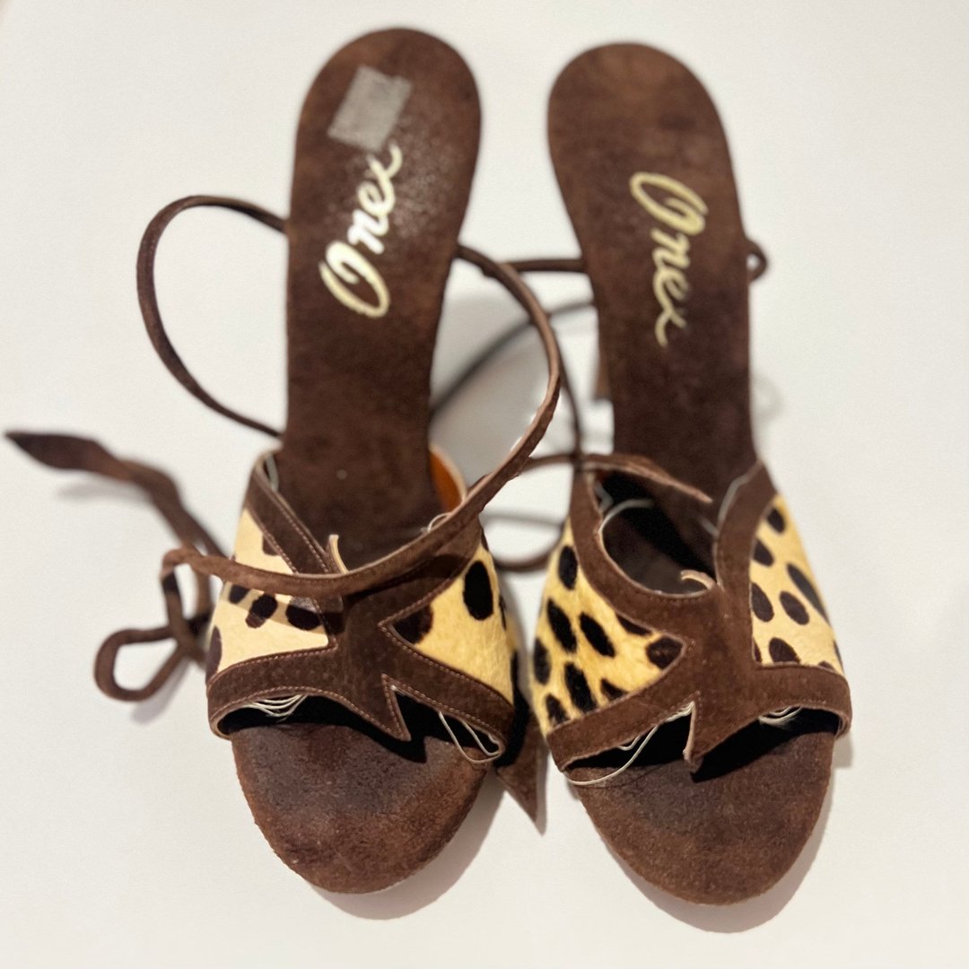 Ameri】STUDS WOOD HEEL BABOOSH