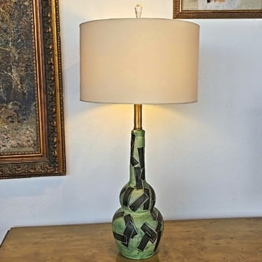 EARLY 1950s DOUBLE GOURD ITALIAN LAMP BY MAF (MANIFATTURA ARTISTICA FIORENTINA) FOR THE MARBRO LAMP COMPANY