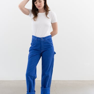 Vintage 25 26 27 28 29 Waist Matisse Blue Cotton Utility Painter Pants | Unisex Made USA Stonecutter High Rise Trousers | Contrast Stitch L 