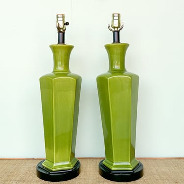 Pair of So 60s Chartreuse Lamps