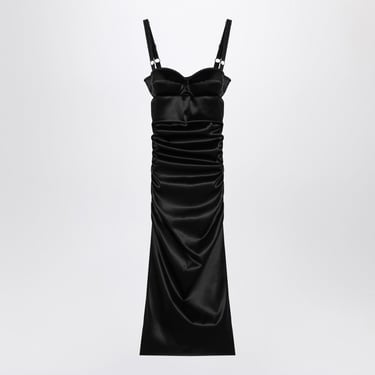 Dolce&Gabbana Draped Black Dress With Bra Detail Women