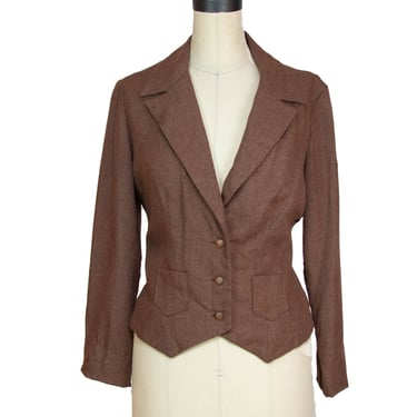 1940s Jacket ~ Brown Vestee Cut Lightweight Jacket 