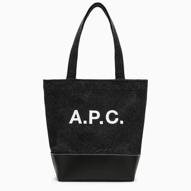 A.P.C. Small Axel Black Cotton Tote Bag With Logo Men