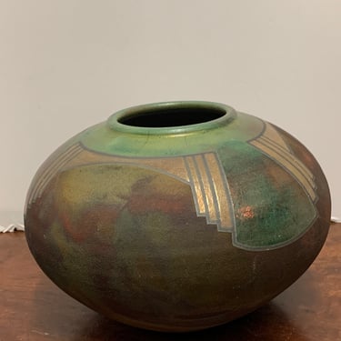 1970s R Kevin Kelley Raku Studio Pottery Vase 