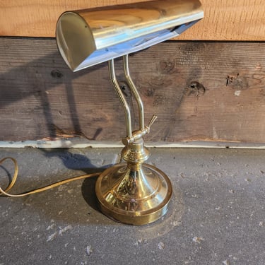 Vintage Brass Banker's Lamp 9.5 x 14 x 6