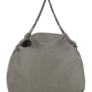 Stella Mccartney Women Grey Shoulder Bag  With Diamond-Like Chain And Logo Charm On The Front In Ecoleather Woman