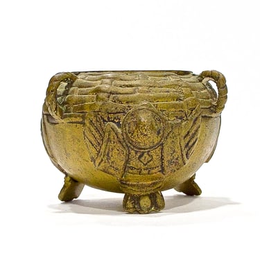 Antique: Small Solid Brass Eagle Footed Bowl - Planter - Small Grass Bowl - SKU 14-C1 00012467 