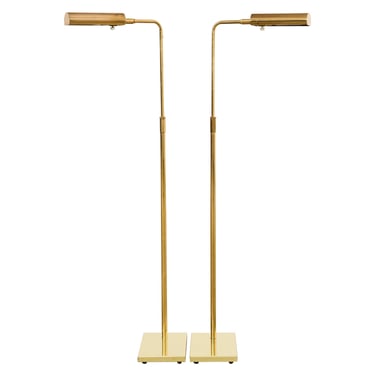 Pair of Koch & Lowy Brass Pharmacy Floor Lamps