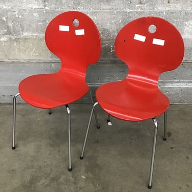 Groovy Red Cafe Chair Pair (Seattle)