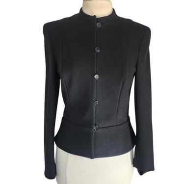 Vintage 90s Armani Black Blazer Wool Black Label Borgonuovo / S 