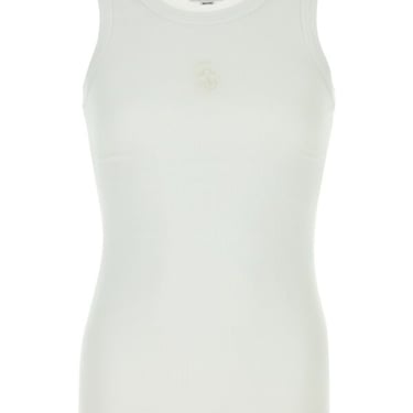 Alexander Mcqueen Men White Stretch Cotton Tank Top