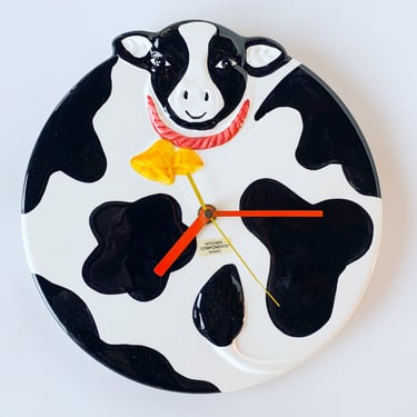 Vintage Ceramic Cow Clock