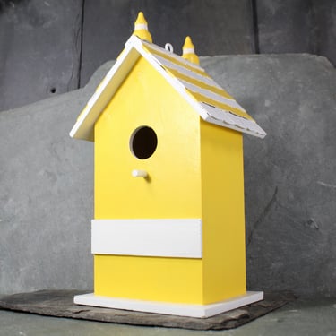 Hand-Painted Decorative Yellow Birdhouse | 