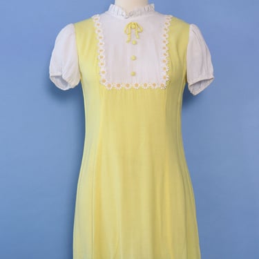 Darling Daisy Puff Sleeved Mini Dress S