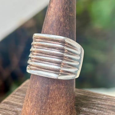 Sterling Silver Men’s Ring Heavy 16.1g Art Deco Design 925 Mexico 