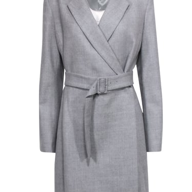 Theory - Grey Belted Blazer Wool Dress Sz 10
