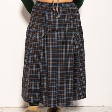 BRZ EXCLUSIVE - NLT Brown Plaid Skirt (1X-5X)