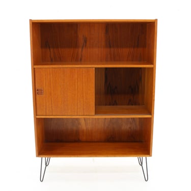 1960s Upcycled Bookcase with Sliding Doors, Denmark 