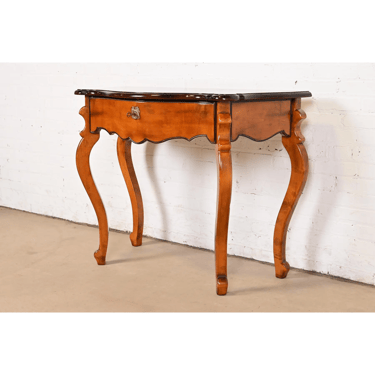 Baker Furniture Italian Provincial Louis XV Carved Maple Console or Entry Table