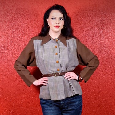 1940s Belted Panel Jacket by Boulevard 