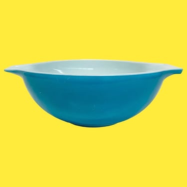 Vintage Pyrex Bowl Retro 1960s Mid Century Modern + Horizon Blue + 444 + 4 Quart + Ceramic + Cinderella + Nesting + MCM Kitchen + Storage 