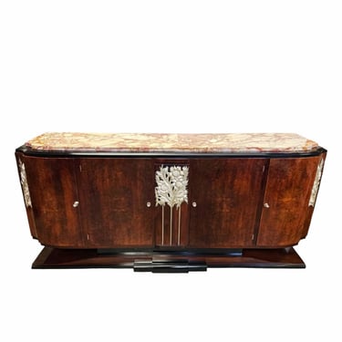 French Art Deco Credenza with Marble Top, c. 1920's