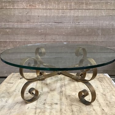 Hollywood Regency Glass Top Coffee Table (Tacoma)
