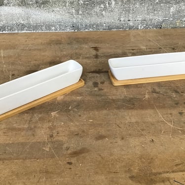 Porcelain &#038; Bamboo Planter Pair (Seattle)