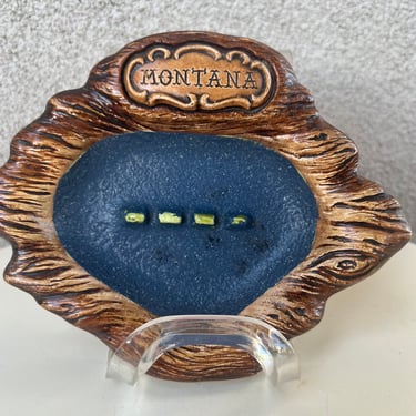 Vintage Montana Ashtray Souvenir By Treasure craft USA Ceramic size 7.5” x 6” 