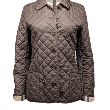 Burberry - Brown Quilted Button Front Jacket Sz M