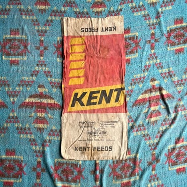 Vintage Kent Feeds Seed Sack Muscatine, IA 