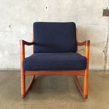 Mid Century Modern Teak Rocker by Ole Wanscher for France And Sons