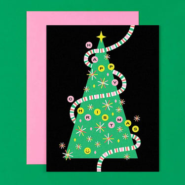 Smiley Face Christmas Tree Card