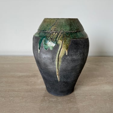 80's Vintage Art Studio Pottery Vase, Signed 