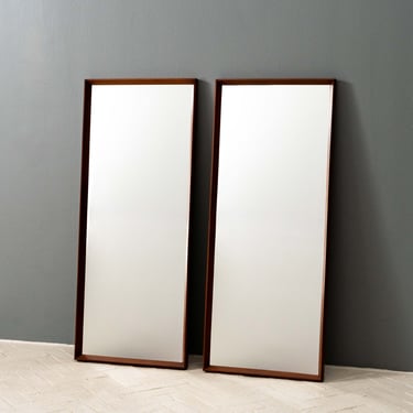 Pair of Teak Vertical Mirrors