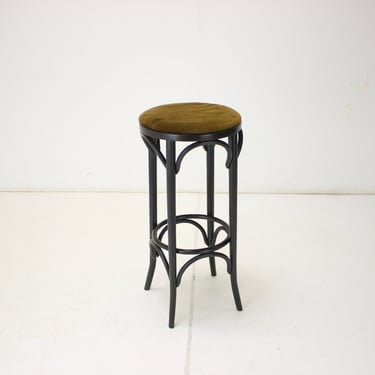 Midcentury Bar Stool TON, Czechoslovakia 1980s / Mid-century / Black colour / 