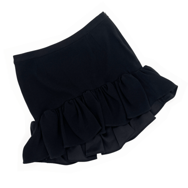 Balenciaga F/W 2006 black ruffle hem skirt