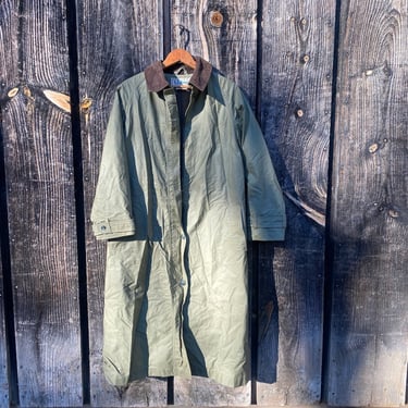 Vintage LL bean Rain Coat -- Vintage LL Bean Trench Coat -- Vintage LL Bean Long Coat -- Green Vintage Trench Coat -- ll bean Coat Vintage 