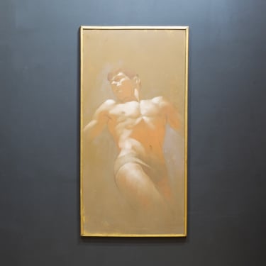 Early 20th c. Male Nude Oil Painting c.1934