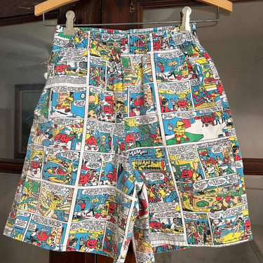 1980’s vintage Kool-Aid comic strip print cotton shorts with pockets 