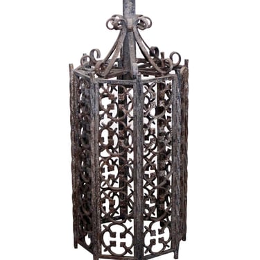 Antique Wrought Iron Exterior Ceiling Lantern